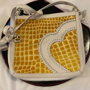 Brighton Yellow and Cream Crossbody Bag